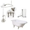 Heritage 54 Inch Cast Iron Clawfoot Tub And Shower Package - White / Chrome Feet & Fixtures