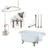 Savanna 54 Inch Acrylic Clawfoot Tub And Shower Package - White / Chrome Feet & Fixtures