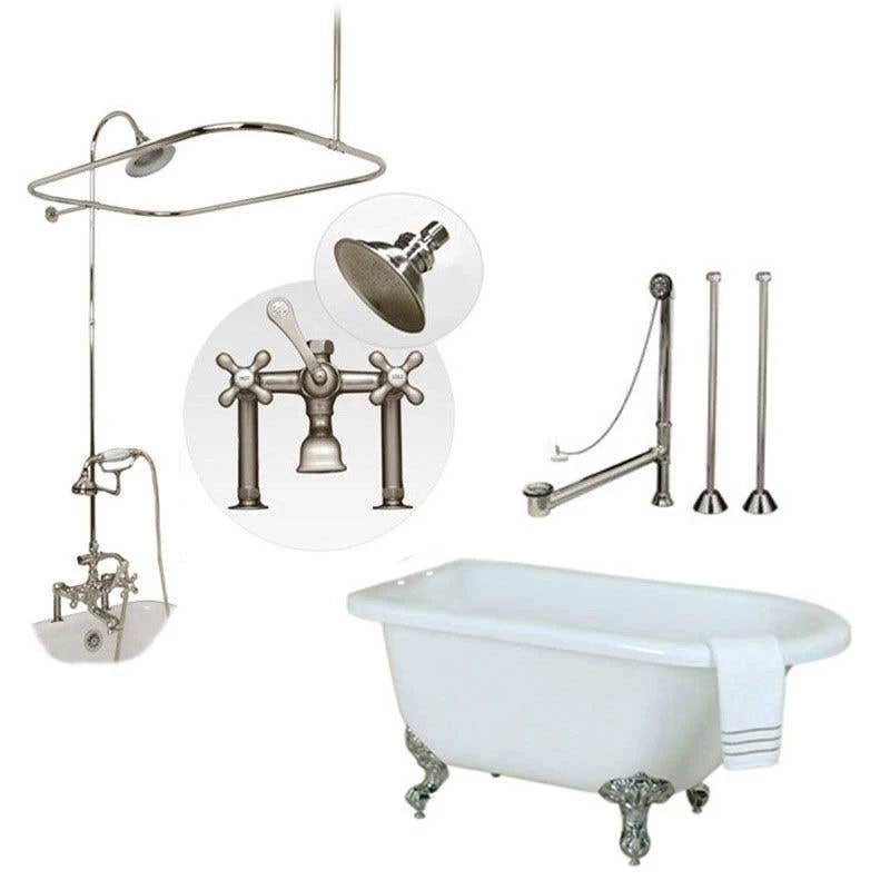 Savanna 54 Inch Acrylic Clawfoot Tub And Shower Package - White / Chrome Feet & Fixtures 1 Savanna 54 Inch Acrylic Clawfoot Tub And Shower Package - White / Chrome Feet & Fixtures