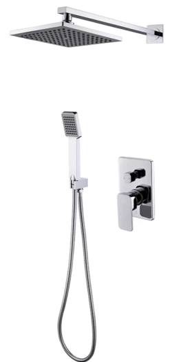 DAX Bathroom Rain Mixer Shower, Square Rainfall Shower Head System With Shower Trim And Hand Shower, Wall Mount, Chrome Finish (DAX-6813B-CR) -Bathroom Shop Screenshot2023 06 16135353