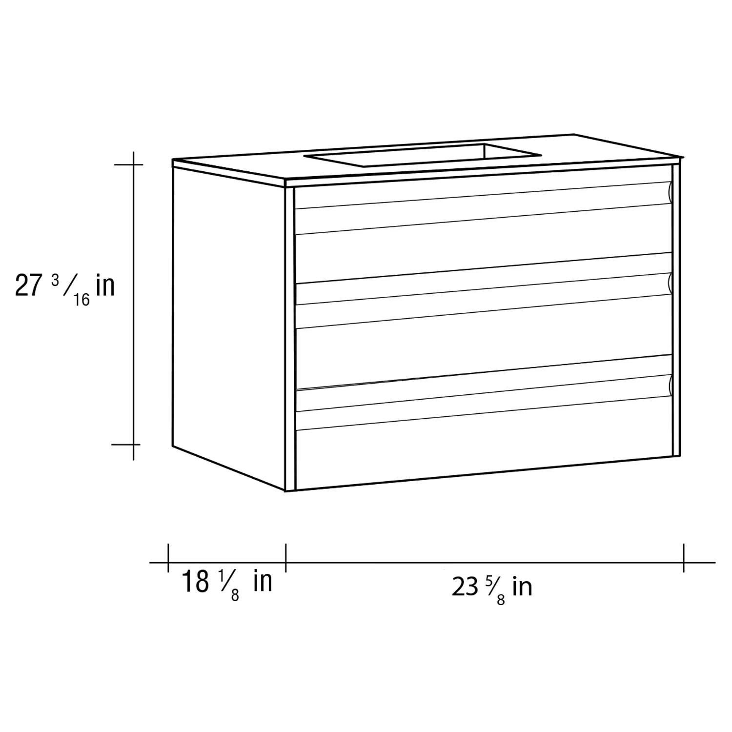 24" Single Vanity, Floor Mount, 3 Drawers With Soft Close, Cloud, Serie Barcelona By VALENZUELA 2 24" Single Vanity, Floor Mount, 3 Drawers With Soft Close, Cloud, Serie Barcelona By VALENZUELA - Image 2