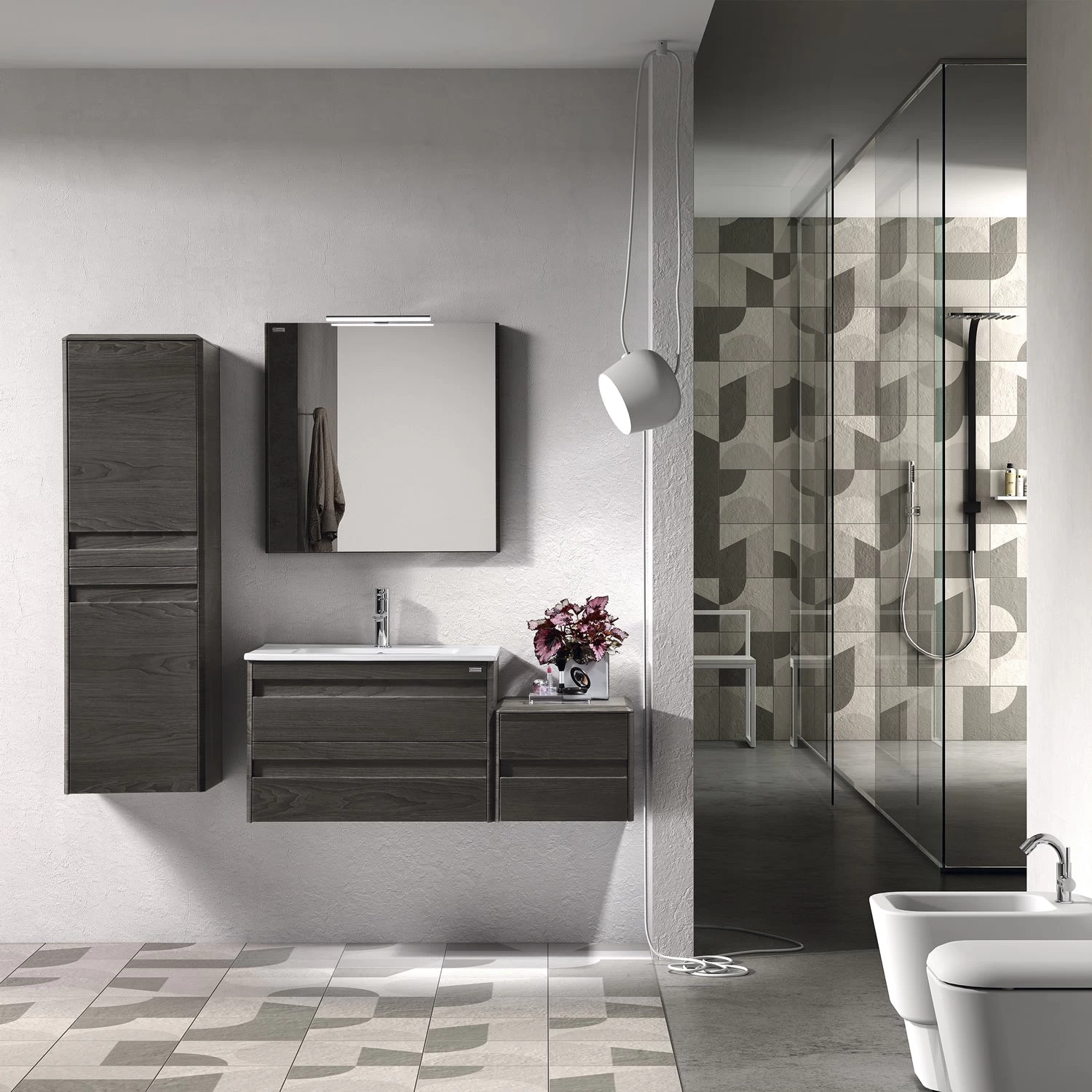 16" Tall Side Cabinet, Wall Mount, 2 Doors Whit Soft Close And Right Opening, Walnut, Serie Barcelona By VALENZUELA 1 16" Tall Side Cabinet, Wall Mount, 2 Doors Whit Soft Close And Right Opening, Walnut, Serie Barcelona By VALENZUELA