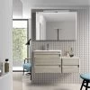 32" Single Vanity, Wall Mount, 2 Drawers With Soft Close, Cloud, Serie Barcelona By VALENZUELA