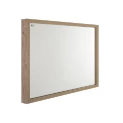 48" Slim Frame Bathroom Vanity Mirror, Wall Mount, Oak, Serie Tino By VALENZUELA