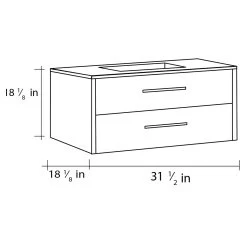 32" Single Vanity, Wall Mount, 2 Drawers With Soft Close, Moon - White, Serie Nova By VALENZUELA -Bathroom Shop VN31 1 2 Sizes