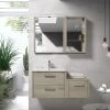 16" Lower Side Cabinet, Wall Mount, 1 Drawer With Handle And Soft Close, Sand - White, Serie Nova By VALENZUELA
