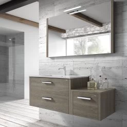 40" Slim Frame Bathroom Vanity Mirror, Wall Mount, Moon, Serie Nova By VALENZUELA