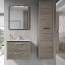 40" Single Vanity, Wall Mount, 2 Drawers With Soft Close, Moon, Serie Nova By VALENZUELA