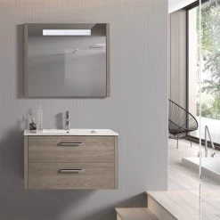 48" LED Backlit Bathroom Vanity Mirror, Wall Mount, Moon, Serie Nova By VALENZUELA