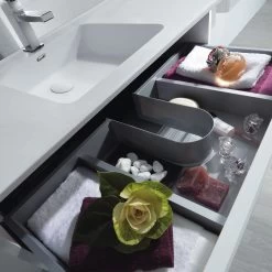 32" Single Vanity, Floor Mount, 3 Drawers With Soft Close, White Glossy, Serie Dune By VALENZUELA -Bathroom Shop VUB208010M bcd5ac05 25c4 441f 862a 9593909cc705