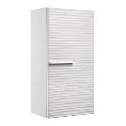 16" Small Side Cabinet, Wall Mount, 1 Door Whit Handle And Soft Close And Right Opening, White, Serie Dune By VALENZUELA