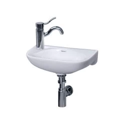 Small Wall Mount Sink - Left Side Single Faucet Drilling