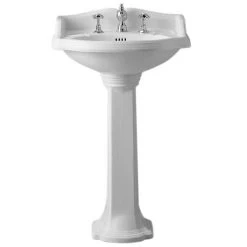China Series Small Washbasin With Backsplash Pedestal Sink