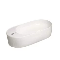 Isabella Collection Oval Above Mount Basin With Integrated Bowl - White
