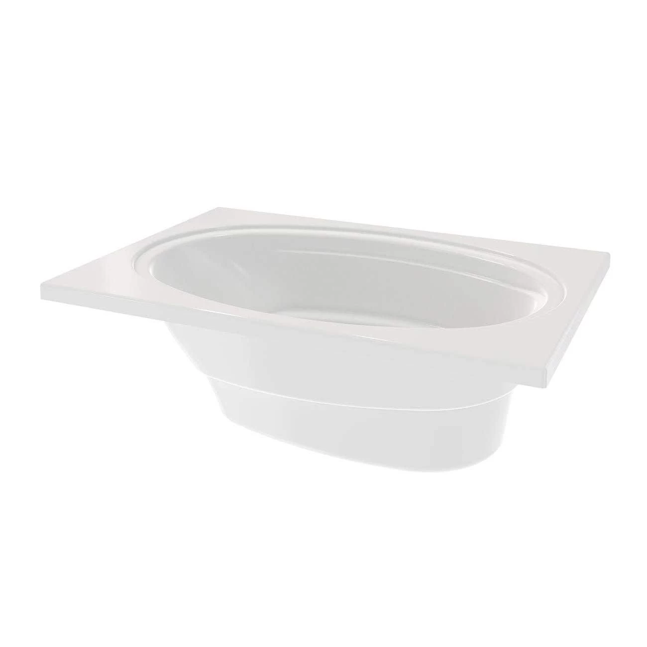 Alydar I 60 Inch Acrylic Drop-in Universal Drain Bathtub - White 3 Alydar I 60 Inch Acrylic Drop-in Universal Drain Bathtub - White - Image 3