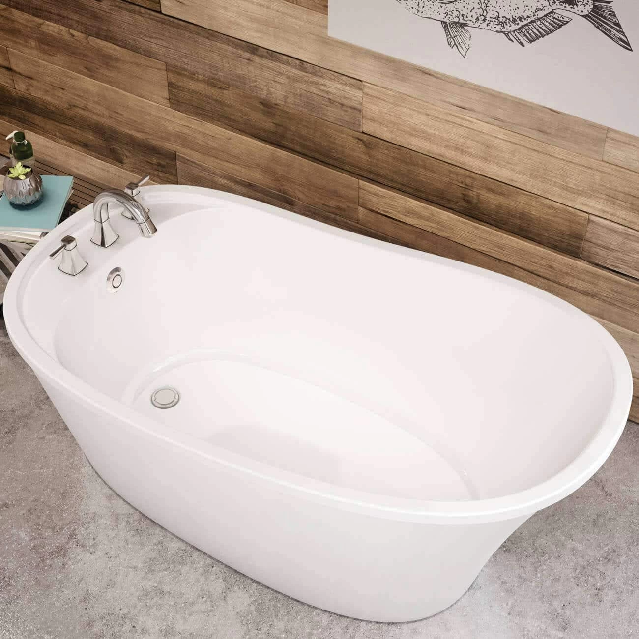 Ariosa 60 Inch Slipper Freestanding Bathtub - White 2 Ariosa 60 Inch Slipper Freestanding Bathtub - White - Image 2