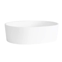 Solano Resin Oval Vessel Bathroom Sink - Matte White -Bathroom Shop bb1sink mw side