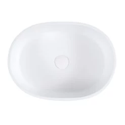 Solano Resin Oval Vessel Bathroom Sink - Matte White -Bathroom Shop bb1sink mw top