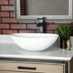 Costera Resin Oval Vessel Bathroom Sink - Matte White 8 Costera Resin Oval Vessel Bathroom Sink - Matte White -Bathroom Shop bb2sink mw life 1