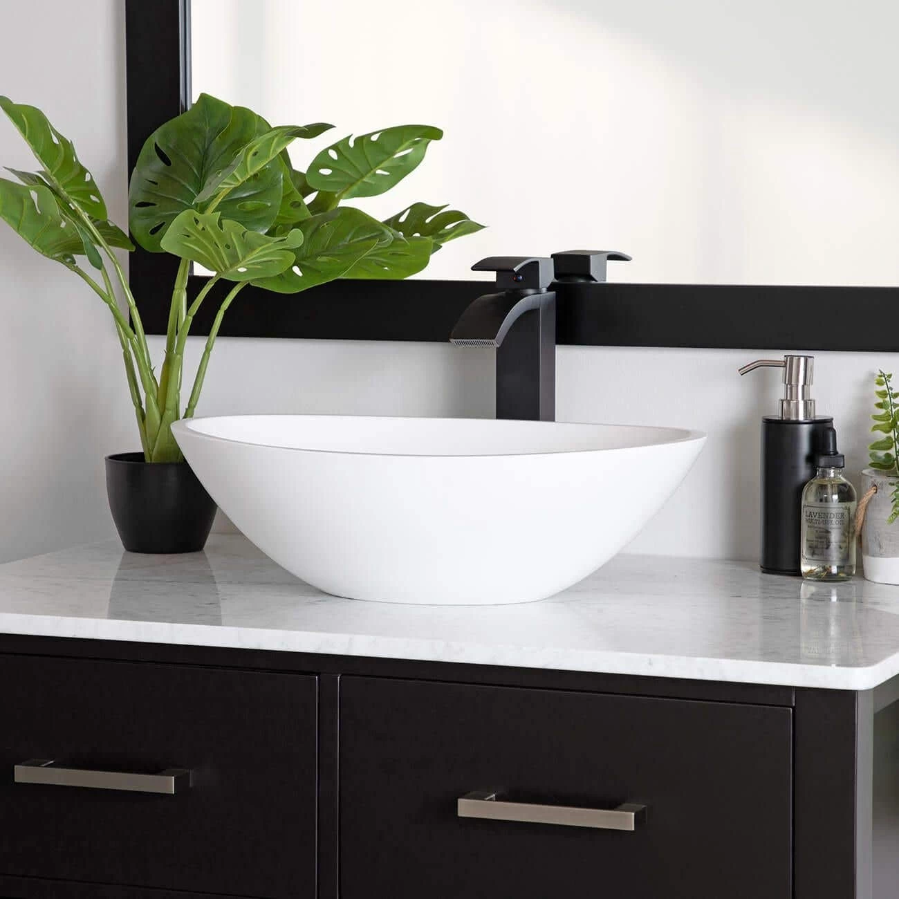 Costera Resin Oval Vessel Bathroom Sink - Matte White 2 Costera Resin Oval Vessel Bathroom Sink - Matte White - Image 2
