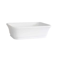Portola Resin Rectangular Vessel Bathroom Sink - Matte White -Bathroom Shop bb3sink mw side