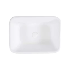 Portola Resin Rectangular Vessel Bathroom Sink - Matte White -Bathroom Shop bb3sink mw top