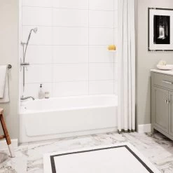 Aloha Ohana 60 X 30 Porcelain Enamel Alcove Left-Hand Drain Bathtub In White