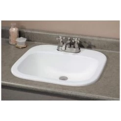 Ibiza Drop In Basin Bathroom Sink - White