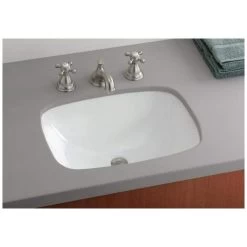 Ibiza Undermount Basin Sink - No Faucet Drillings - White