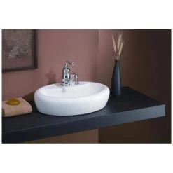 Milano Overcounter Bathroom Sink - Single Faucet Drilling - White