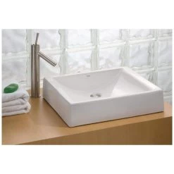 Pacific Small Overcounter Bathroom Sink - White