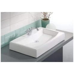 Mediterranean Overcounter Bathroom Sink - Single Hole Faucet Drilling