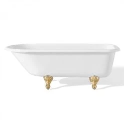 Traditional Cast Iron Clawfoot Tub - Rim Faucet Drillings 11 Traditional Cast Iron Clawfoot Tub - Rim Faucet Drillings -Bathroom Shop c2093s 4