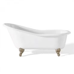 Cast Iron Slipper Clawfoot Tub - Continuous Rolled Rim - No Faucet Drillings 11 Cast Iron Slipper Clawfoot Tub - Continuous Rolled Rim - No Faucet Drillings -Bathroom Shop c2144bn 2