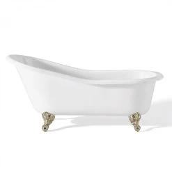 Cast Iron Slipper Clawfoot Tub - Continuous Rolled Rim - No Faucet Drillings 8 Cast Iron Slipper Clawfoot Tub - Continuous Rolled Rim - No Faucet Drillings -Bathroom Shop c2144pn 2