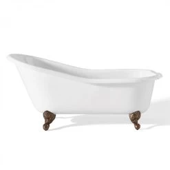 Cast Iron Slipper Clawfoot Tub - Rim Faucet Drillings 8 Cast Iron Slipper Clawfoot Tub - Rim Faucet Drillings -Bathroom Shop c2146ab rim 1
