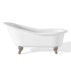 Cast Iron Slipper Clawfoot Tub - Rim Faucet Drillings 9 Cast Iron Slipper Clawfoot Tub - Rim Faucet Drillings -Bathroom Shop c2146bn rim 1
