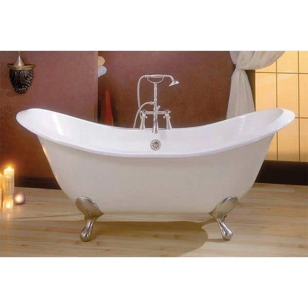Regency Cast Iron Double Slipper Clawfoot Tub - Rim Faucet Drillings - Smooth Feet 1 Regency Cast Iron Double Slipper Clawfoot Tub - Rim Faucet Drillings - Smooth Feet