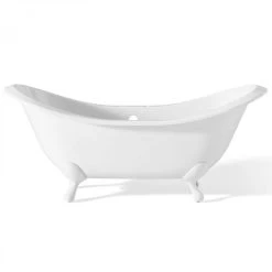 Regency Cast Iron Double Slipper Clawfoot Tub - Rim Faucet Drillings - Smooth Feet 12 Regency Cast Iron Double Slipper Clawfoot Tub - Rim Faucet Drillings - Smooth Feet -Bathroom Shop c2148wh rim 1