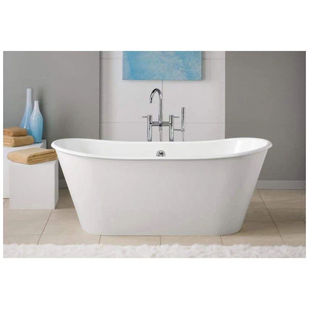 Iris 68 Inch Cast Iron Double Ended Skirted Bathtub - No Faucet Drillings - White 1 Iris 68 Inch Cast Iron Double Ended Skirted Bathtub - No Faucet Drillings - White