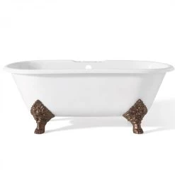 Carlton 70 Inch Cast Iron Double Ended Clawfoot Tub - 7 Inch Rim Drillings -Bathroom Shop c2160ab rim 1