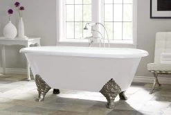 Carlton 70 Inch Cast Iron Double Ended Clawfoot Tub - 7 Inch Rim Drillings