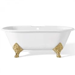 Carlton 70 Inch Cast Iron Double Ended Clawfoot Tub - 7 Inch Rim Drillings -Bathroom Shop c2160pb rim 1
