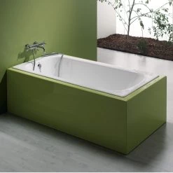 59 Inch Cast Iron Drop In Tub - No Faucet Drillings - Unfinished Exterior