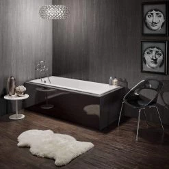 72 Inch Cast Iron Drop In Tub - No Faucet Drillings - Unfinished Exterior