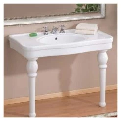 Grand Astoria Console Sink - 8 Inch Faucet Drillings - White