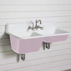 47 Inch Cast Iron High Back Double Bowl Farmhouse Kitchen Sink -Bathroom Shop castsink47 lp 2