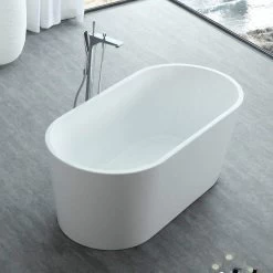Chloe Acrylic Double Ended Freestanding Tub - No Faucet Drillings 15 Chloe Acrylic Double Ended Freestanding Tub - No Faucet Drillings -Bathroom Shop chloe angle 1