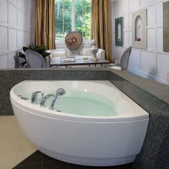 Cleopatra Acrylic 61 Inch Corner Bathtub - White