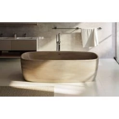 Coletta 71 Inch Freestanding Double Ended Solid Surface Bathtub 5 Coletta 71 Inch Freestanding Double Ended Solid Surface Bathtub -Bathroom Shop coletta sandstn